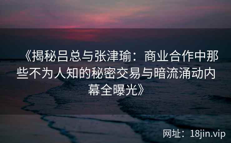 《揭秘吕总与张津瑜：商业合作中那些不为人知的秘密交易与暗流涌动内幕全曝光》