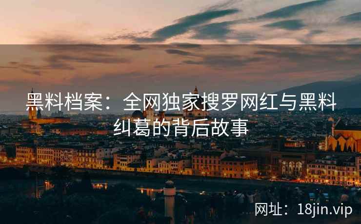 黑料档案：全网独家搜罗网红与黑料纠葛的背后故事