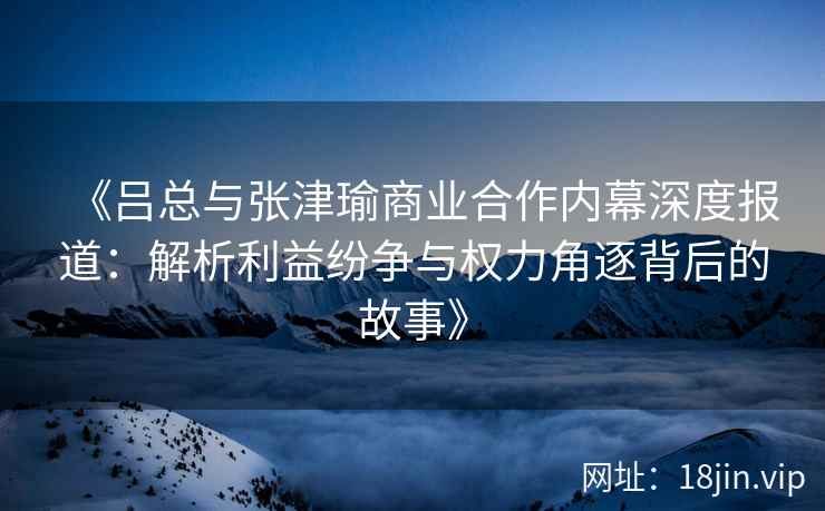 《吕总与张津瑜商业合作内幕深度报道：解析利益纷争与权力角逐背后的故事》